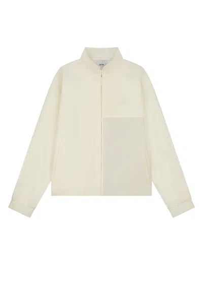 Arte Men's Jumpsuit Squared Track Jacket Cream In Neutral