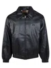 Arte Men's Basic Leather Jacket Black In Black