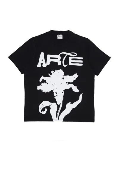 Arte Men's T-shirt Big Flower Tee Black