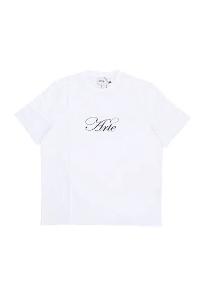 Arte Men's T-shirt Script Logo Tee White