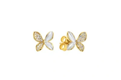 Arte Nova Jewellery Bright Flower Earrings In Gold