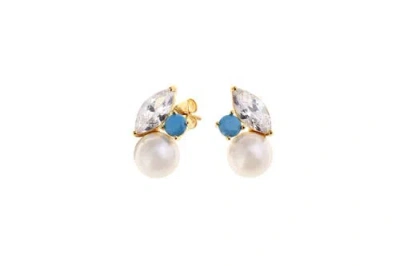 Arte Nova Jewellery Turquoise Earrings In Pink