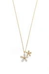 Arte Nova Jewellery Two Flowers Necklace In Gold
