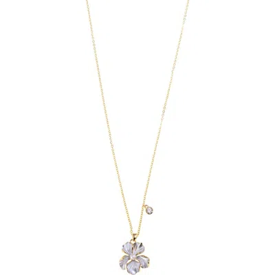 Arte Nova Jewellery White Flower Necklace In Gray