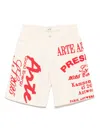 Arte 'red Print' Cotton Shorts In 中性色