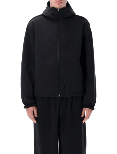 Arte Reersible Nylon And Sherpa Technical Hooded Jacket In Black