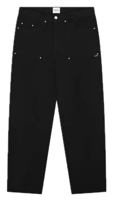 Arte Ripstop Fabric Pants In Black