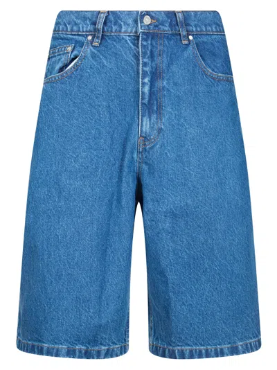 Arte Round Pocket Denim Shorts In Blue
