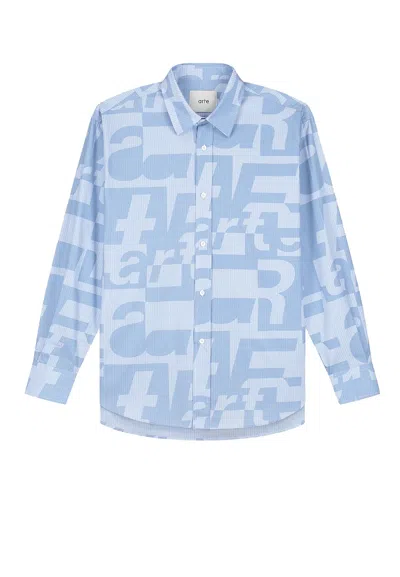 Arte Shirt Long Sleeve Allover Shirt Allover Print In Blue