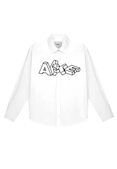 Arte Shirt Long Sleeves Logo Blocks Shirt White