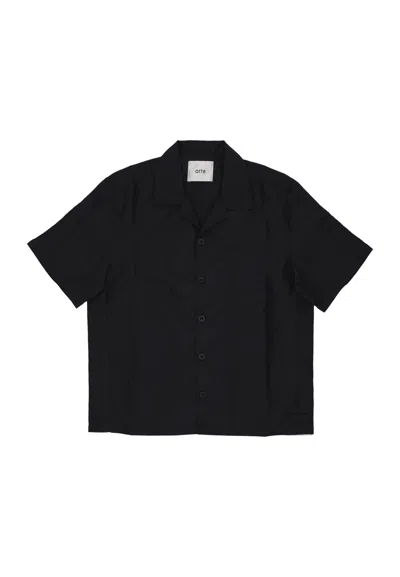 Arte Shirt Sleeve Short Man Linen Shirt Black