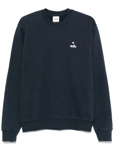 Arte Heart Crew-neck Sweatshirt In Blue