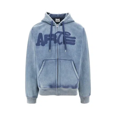Arte Stencil Sunfade Full-zip Hoodie In Blue