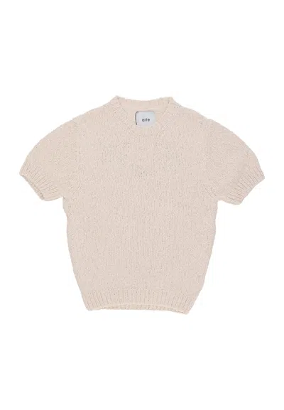 Arte T-shirt Man Back Graphic Knit Tee Cream