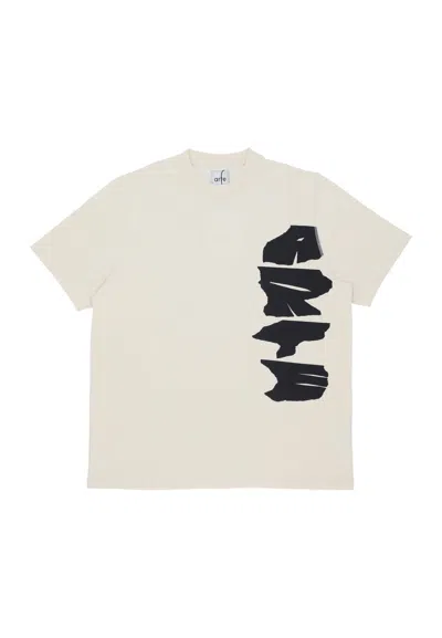 Arte T-shirt Man Side Logo Tee Cream