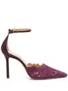 Arteana Amalfi D'orsay 95mm Lace Pumps In Purple