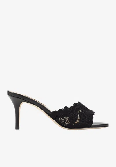 Arteana Como 75 Floral Lace Mules In Black