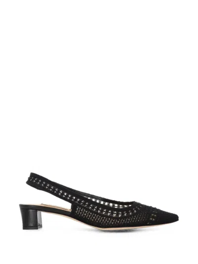 Arteana Crochet Mesh Slingback Pumps In Black