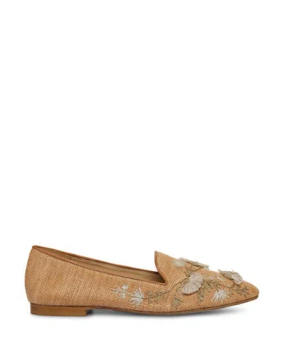 Arteana Flora Raffia Smoking Slipper In Brown