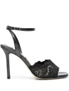 Arteana Como 95 Metallic Lace Sandals In Black