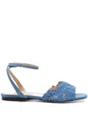 Arteana Floral-lace Strap Sandals In Blue