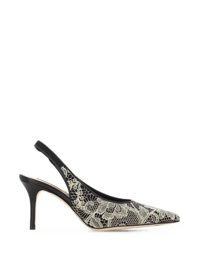 Arteana Lace-overlay Slingback Pumps In Gray