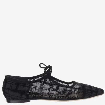 Arteana Mesh And Leather Flats In Black