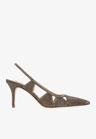 Arteana Savona 75 Glittered Slingback Pumps In Camel