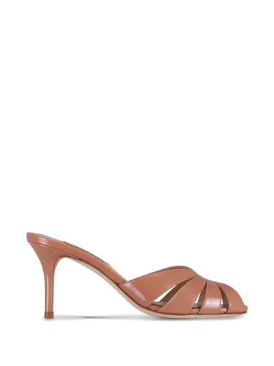 Arteana Savona Patent Leather Sandals In Brown