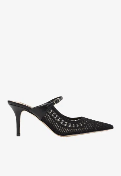 Arteana Trieste 75 Crochet Mesh Mules In Black