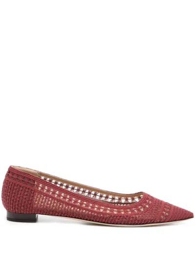 Arteana Trieste Lace Ballet Flats In Red