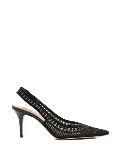 Arteana Trieste Crochet Slingback Pumps In Black