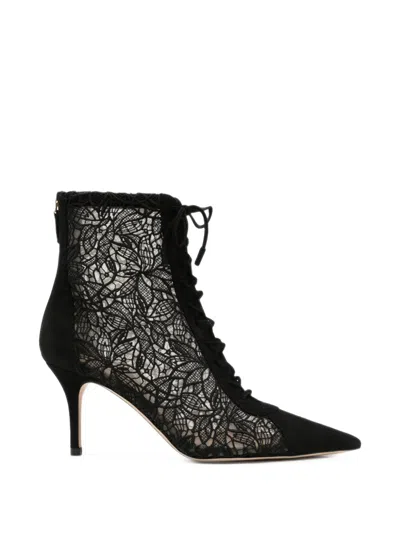 Arteana Venezia Lace-up Heeled Ankle Boots In Black