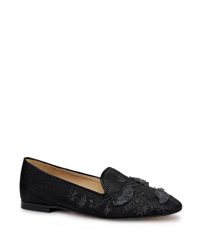 Arteana Women's Flora Raffia Smoking Slipper In Black