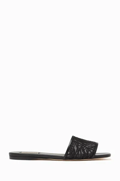 Arteana Women's Sorrento Flat Slides In Black In Multi