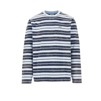 Artefact Cotton T-shirt With Striped Motif In Blue
