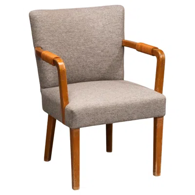 Pre-owned Artek Aino Aalto Savoy Armchair In Birch, Leather And Fabric, , Finland, 1940s In Brown
