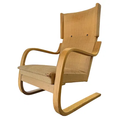 Pre-owned Artek All Original Vintage Alvar Aalto Wingback Armchair 401 By  Finland In Brown