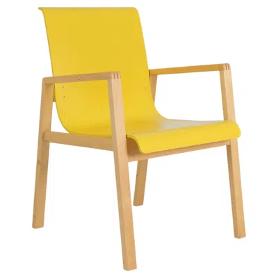 Pre-owned Artek Alvar Aalto Hallway Armchair Model 403 In Birch & Yellow,  2008 In Brown