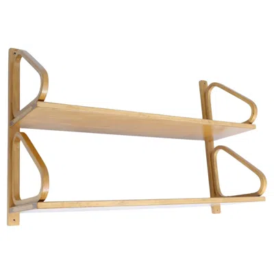 Pre-owned Artek Alvar Aalto Minimalistic Double Shelf Model 112-2 In Birch,  1950s In Brown