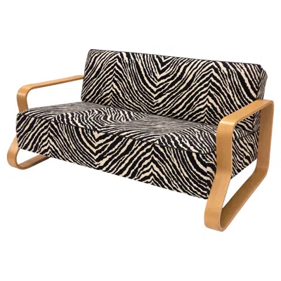 Pre-owned Artek Alvar Aalto Sofa 544 With Zebra Upholstery In Brown