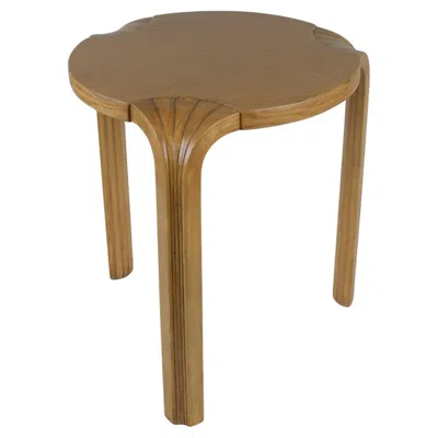 Pre-owned Artek Alvar Aalto Stool X600 "fan Leg" In Birch And Oak, , 1950s In Brown