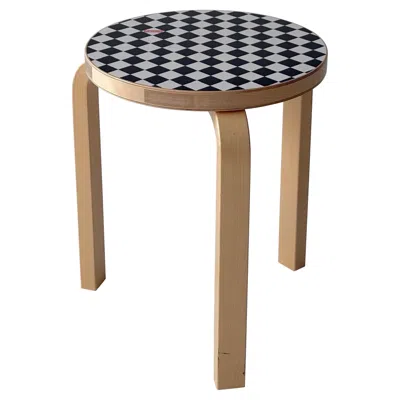 Pre-owned Artek Checkerboard Stool 60 By Alvar Aalto For /supreme In Brown