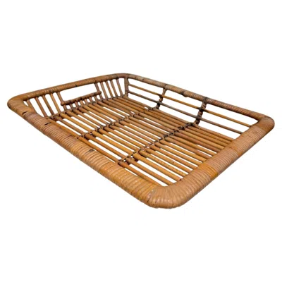 Pre-owned Artek Danish Modern Rattan Tray Made By  Finland In Brown