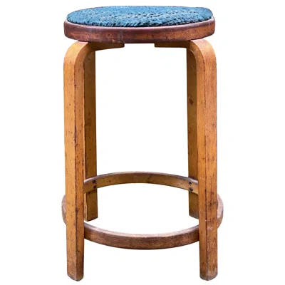 Pre-owned Artek Early Alvar Aalto Bentwood Stool In Brown