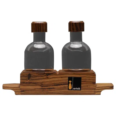 Pre-owned Artek Mid Century Olive Oil And Vinegar Set Designed And Produced By  In The 1960 In Brown