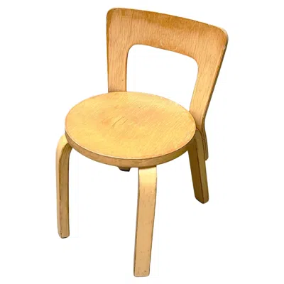 Pre-owned Artek Mid-century Modern Early N65 Children Chair Alvar Aalto  Finland 1960s In Brown