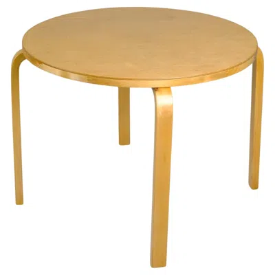Pre-owned Artek Modernist Alvar Aalto Round Coffee Table Model 72 In Birch For , 1950s In Brown