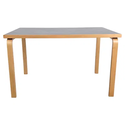 Pre-owned Artek Original Alvar Aalto 81b Esstisch  Linoleum Schwarz Birke In Brown
