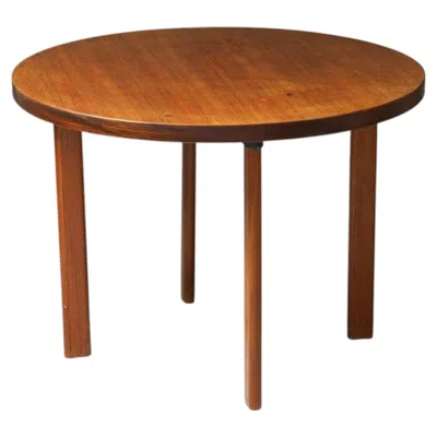 Pre-owned Artek Scandinavian Modern Round Dining Table, Alvar Aalto, , 1960s In Brown